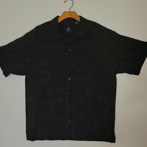 Caribbean Joe XL Button Up Short Sleeve 100% Silk